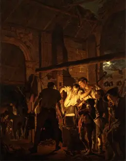 Joseph Wright Of Derby Stampe: The Blacksmiths Shop Signed and dated, lower right: Jo: [symbol] Wright