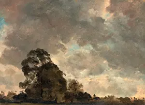 Light And Shadow Effect Stampe: Cloud Study Landscape at Hampstead, Trees and Storm Clouds, John Constable, 1776-1837