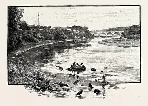 Scottish Borders Stampe: COLDSTREAM BRIDGE, FROM UP-STREAM. Coldstream Bridge, linking Coldstream, Scottish