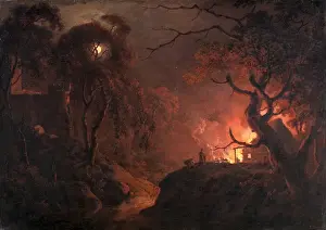 Joseph Wright Of Derby Artist Stampe: Cottage on Fire at Night Signed and dated, lower right: J. Wright. | 17[??]