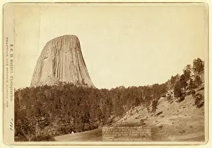 Devils Tower Wyoming Stampe: Devils Tower. Devils Tower or Bear Lodge