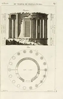 Antique Roman Architecture Stampe: Elevation Plan Les edifices antiques de Rome