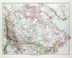 Illustrative Technique Artwork Stampe: Map of Canada, 1899