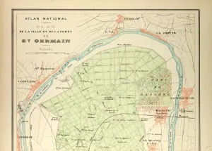 Retro Styled Maps Stampe: Map of St. Germain