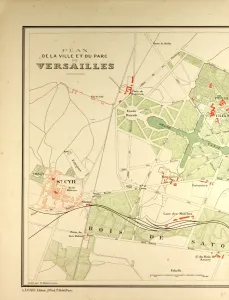 Victorian Era Cartography Stampe: Map of Versailles