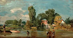 John Constable Oil Paintings Stampe: Flatford Mill, Attributed to John Constable, 1776-1837, British