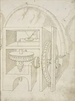 Brown Ink On Paper Art Stampe: Folio 15 mill Edificij et machine MS Martini