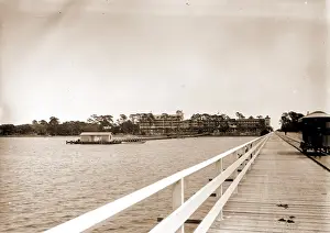 Stampa con cornice : Hotel Ormond dal ponte, Ormond, Fla, Alberghi, Resort, Ponti, Ferrovie a cavallo
