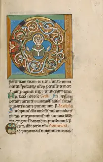 Gold Leaf Illumination Stampe: Initial E: An Archbishop