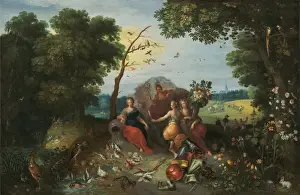 Four Elements In Art Stampe: Landscape with Allegories of the Four Elements