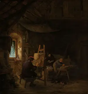 Adriaen Van Ostade Artwork Stampe: Painteras Studio Painters studio Interior