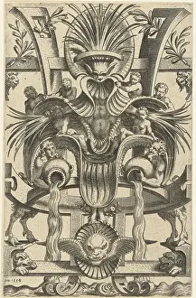 Grotesque Ornamentation Stampe: A scroll, Anonymous, 1554