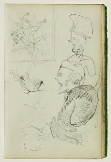 Early 19th Century Artworks Stampe: Studies Lion Compositional Group Figure Study