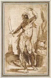 15th Century Italian Art Stampe: Study for the Figure of Abraham