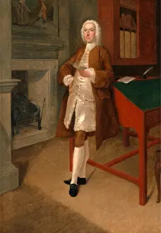 18th Century Painting Stampe: An Unknown Man in a Library, Arthur Devis, 1712-1787, British