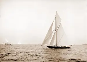 Vintage Yachting Photos Stampe: Valkyrie rounding outer mark Oct. 5, 1893, Valkyrie II (Yacht), Yachts, Regattas, 1893