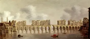 Dutch Masters Collection Stampe: View of London Bridge Signed and dated, lower left: C. D. Jongh, Fexit 1632