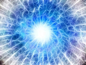 Abstract Light Background Stampe: Abstract glowing burst of light