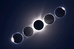 Digital Composite Photography Stampe: A composite of the August 21, 2017 total eclipse of the Sun
