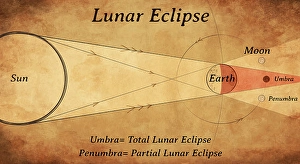 Total Solar Eclipse Image Stampe: Diagram of a lunar eclipse
