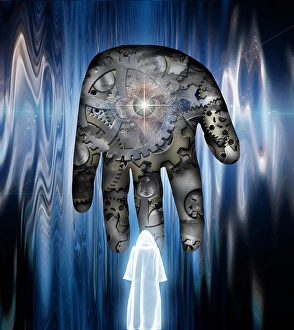 Artificial Intelligence Concept Stampe: God Machine