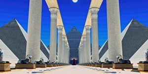 Egyptian Mythical Creatures Stampe: Hall of the Sphinx