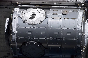 Space Shuttle Discovery Stampe: The Harmony node in the payload bay of Space Shuttle Discovery