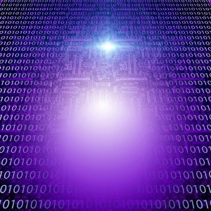 Binary Code Image Stampe: Machine language and circuit background