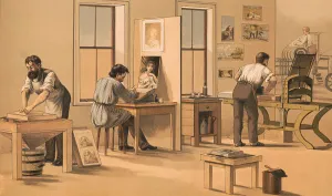 Education In The Past Stampe: Prang's aids for object teaching, lithographer