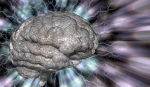 Brain Anatomy Illustration Stampe: Psychedelic background brain