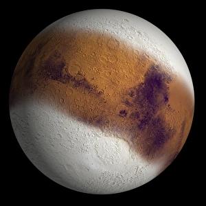 Planetary Science Photos Stampe: Simulated view of Mars