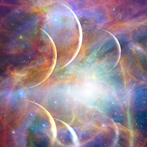 Abstract Space Art Stampe: Space landscape