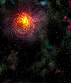 Bright Colorful Background Stampe: Space with light