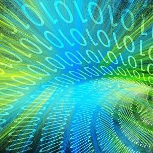 Abstract Digital Artwork Stampe: Tunnel of binary code