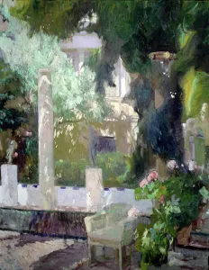 Impressionist Garden Scene Stampe: 2686809