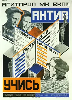 Soviet Political Agitation Posters Stampe: Active, learn!, 1927