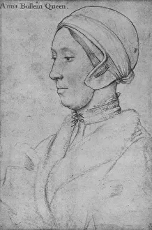 Regno Unito Stampe: Anna Bolena, 1533-1536 (1945). Artisti: Hans Holbein il Giovane, Anna Bolena