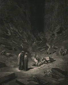 Dante Alighieri Stampe: He answer thus return d: The arch-heretics are here, c1890. Creator