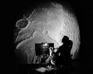 American Space Exploration Stampe: Apollo Project flight simulator, USA, 1960s. Creator: NASA