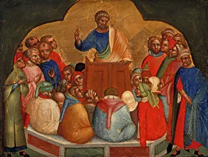 Christian Theology Images Stampe: Apostle Peter Preaching (Predella Panel), ca 1370. Creator: Veneziano