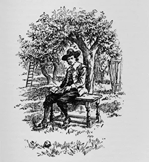 Sir Isaac Newton Stampe: Why an apple falls, c1918