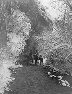 Black And White Native American Images Stampe: Approaching winter-Apsaroke, c1908. Creator: Edward Sheriff Curtis