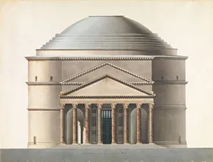 Neoclassical Architecture Style Stampe: Architectural Project based on the Pantheon, ca. 1847. Creator: Ahlsned