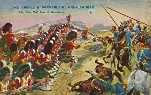 Scozia Stampe: Gli Argyll & Sutherland Highlanders. La sottile linea rossa a Balaclava, 1854, (1939).