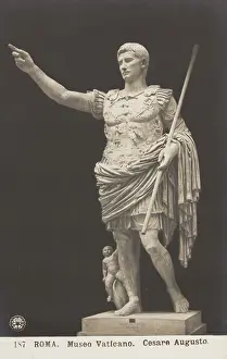 Ancient Roman Emperor Stampe: Augustus Caesar, c1900s. Creator: Unknown