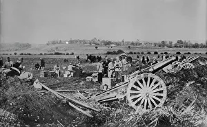 Austrian Military History Stampe: Austrian 15 cm. gun in action, between c1910 and c1915. Creator: Bain News Service