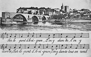 Avignon Bridge Stampe: Avignon. - St-Benezet Bridge, c1925