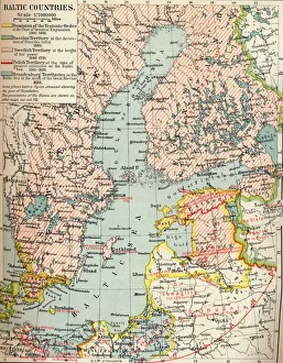 Antique Cartography Maps Stampe: Baltic Countries, c1907, (1907)