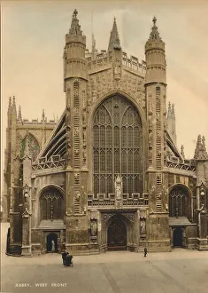 West Front Architecture Stampe: Bath Abbey, West front, c1925