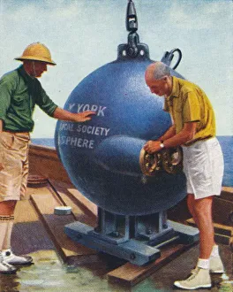Vintage Ship Illustrations Stampe: The Bathysphere, 1938
